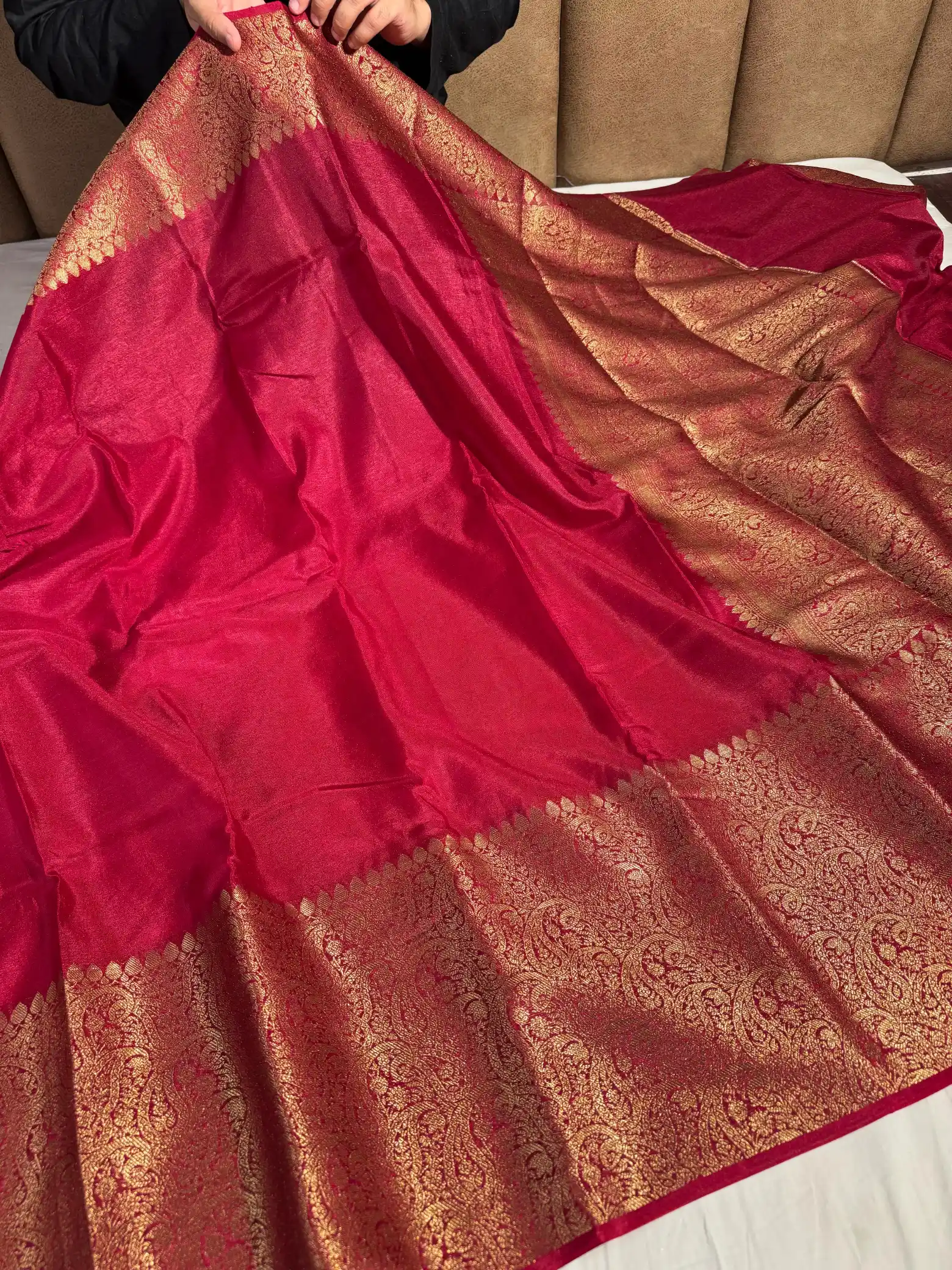 Maroon Colour Soft Premium Warm Silk Saree - Image 3