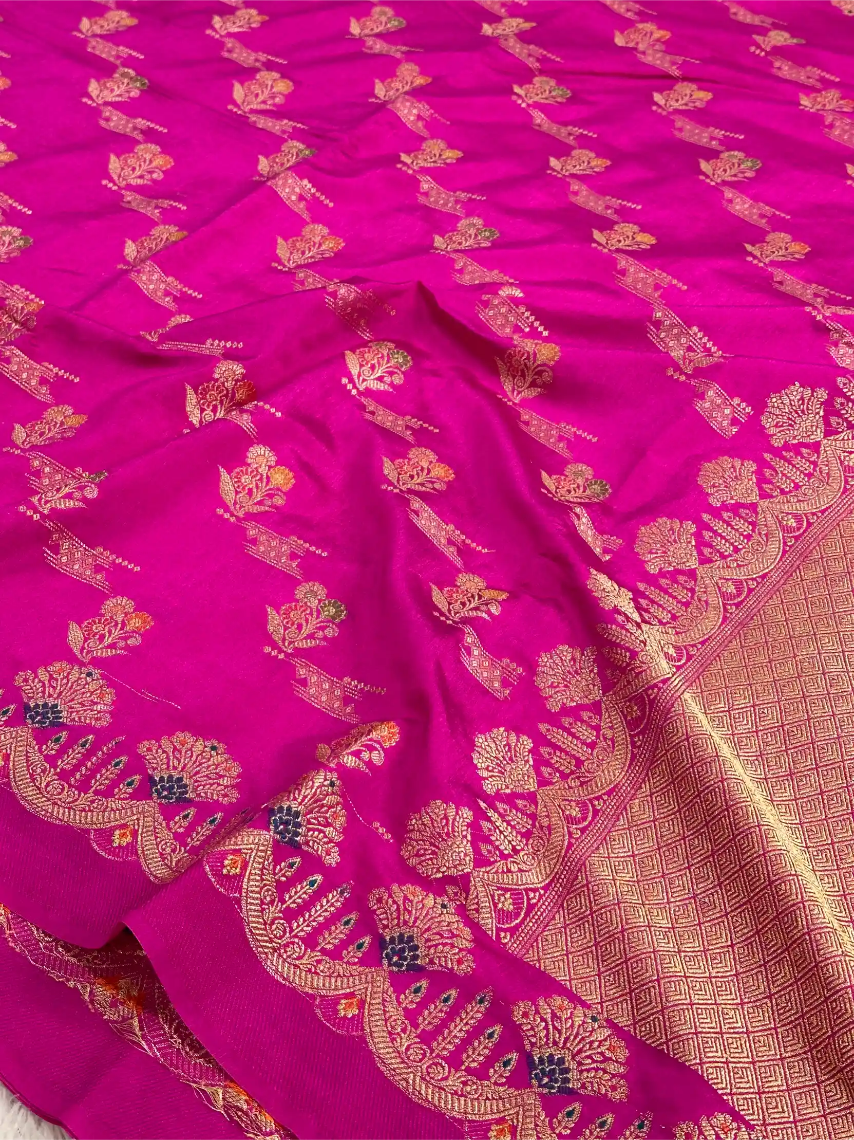 Rani Pink Tilfi Meena Warm Silk Banarasi Saree - Image 2